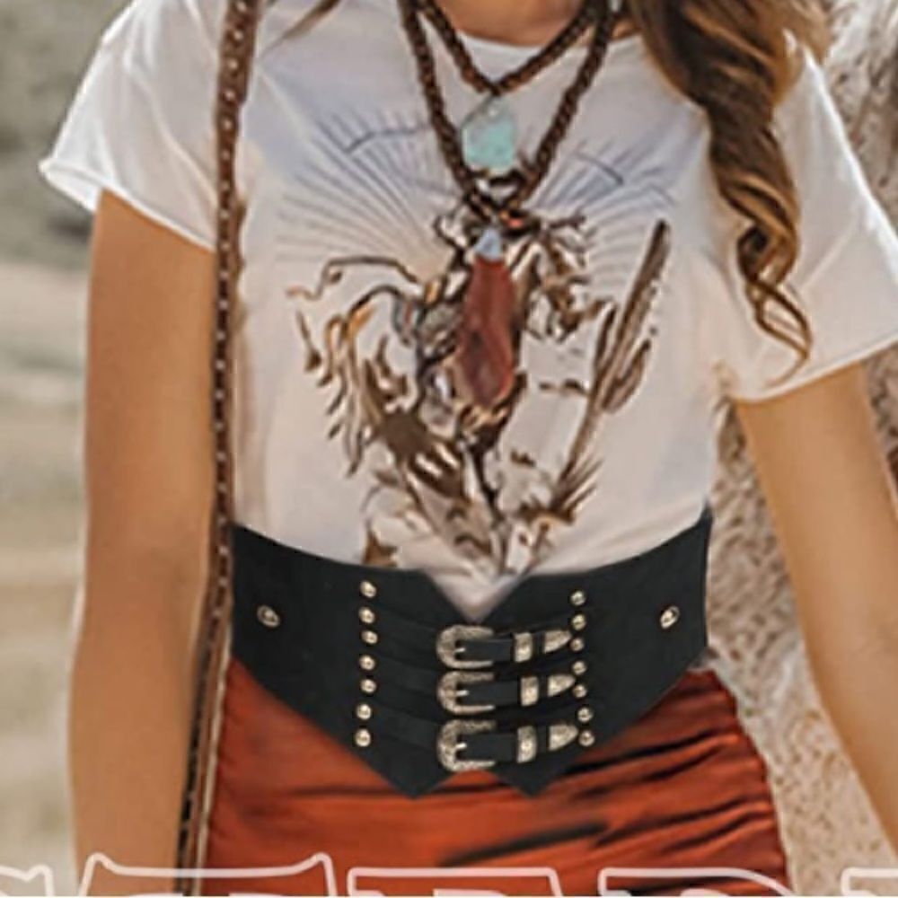 Wide Corset Waist Belt 
